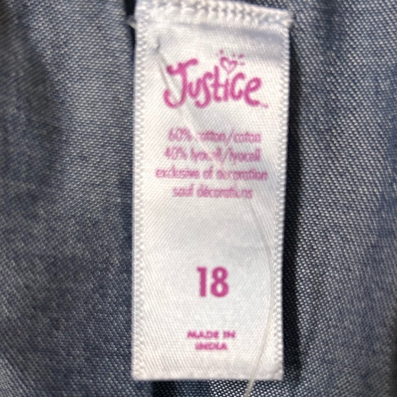 Justice Denim Dress (NWOT) - Size Girls 18 - Picture 3 of 3